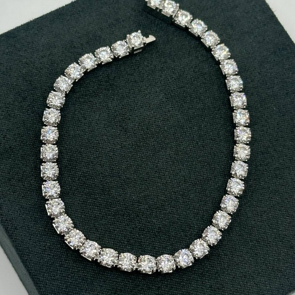 Sterling Silver 4mm Cubic Zirconia Tennis Bracelet 17cm White Swarovski Crystals